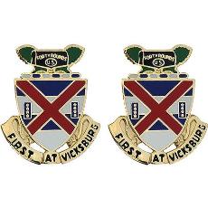 334th Regiment Advanced Individual Training USAR Unit Crest (Fortes Fortuna  Juvat) - Sold in Pairs